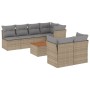 Gartensofa-Set mit beigen Kissen 8 Stück PE-Rattan von , Gartensets - Ref: Foro24-3223518, Preis: 551,26 €, Rabatt: %