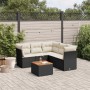 Set aus 6-teiligen Gartensofas und Kissen Kunstrattan schwarz von , Gartensets - Ref: Foro24-3223634, Preis: 382,55 €, Rabatt: %