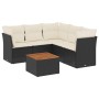 Set aus 6-teiligen Gartensofas und Kissen Kunstrattan schwarz von , Gartensets - Ref: Foro24-3223634, Preis: 380,76 €, Rabatt: %