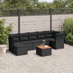 8-teiliges Gartensofa-Set und schwarze synthetische Rattankissen von , Gartensets - Ref: Foro24-3223752, Preis: 447,48 €, Rab...