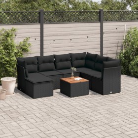 8-teiliges Gartensofa-Set und schwarze synthetische Rattankissen von , Gartensets - Ref: Foro24-3223759, Preis: 470,44 €, Rab...