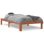 Solid wax brown pine wood bed frame 100x200 cm by , Beds and slatted bases - Ref: Foro24-844169, Price: 88,69 €, Discount: %