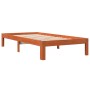 Estructura de cama madera maciza pino marrón cera 100x200 cm de , Camas y somieres - Ref: Foro24-844169, Precio: 88,99 €, Des...