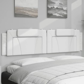 White synthetic leather padded bed headboard 200 cm by , Headboards and footboards - Ref: Foro24-374815, Price: 57,99 €, Disc...