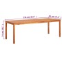 Solid acacia wood garden table 215x90x74 cm by vidaXL, Garden tables - Ref: Foro24-45963, Price: 327,67 €, Discount: %