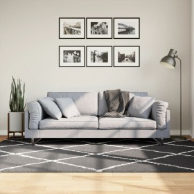 Modern long pile rug PAMPLONA in black and cream 160x230cm by , Rugs - Ref: Foro24-375413, Price: 73,33 €, Discount: %