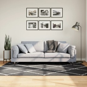 Modern long pile rug PAMPLONA in black and cream 140x200cm by , Rugs - Ref: Foro24-375411, Price: 63,99 €, Discount: %