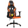 Silla gaming de masaje cuero sintético negro y naranja de , Sillones para videojuegos - Ref: Foro24-345451, Precio: 126,36 €,...