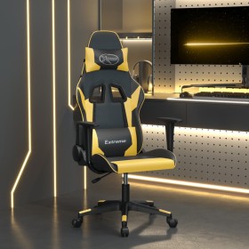 Gaming massage chair in black and gold synthetic leather by , Gaming chairs - Ref: Foro24-345447, Price: 127,50 €, Discount: %