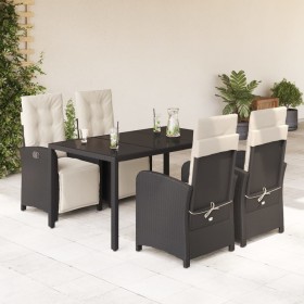 Set de muebles jardín 5 pzas con cojines ratán sintético negro de , Conjuntos de jardín - Ref: Foro24-3212452, Precio: 720,08...