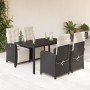 5-teiliges Gartenmöbel-Set mit Kissen synthetisches Rattan schwarz von , Gartensets - Ref: Foro24-3212452, Preis: 717,52 €, R...