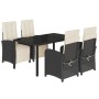 Set de muebles jardín 5 pzas con cojines ratán sintético negro de , Conjuntos de jardín - Ref: Foro24-3212452, Precio: 717,52...