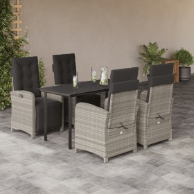 5 Stück Garten Esszimmer Set Kissen synthetisches Rattan hellgrau von , Gartensets - Ref: Foro24-3212607, Preis: 777,99 €, Ra...