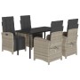 5 Stück Garten Esszimmer Set Kissen synthetisches Rattan hellgrau von , Gartensets - Ref: Foro24-3212607, Preis: 777,99 €, Ra...