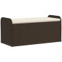 Storage bench with brown synthetic rattan cushion 115x51x52 cm by , garden benches - Ref: Foro24-365729, Price: 128,03 €, Dis...