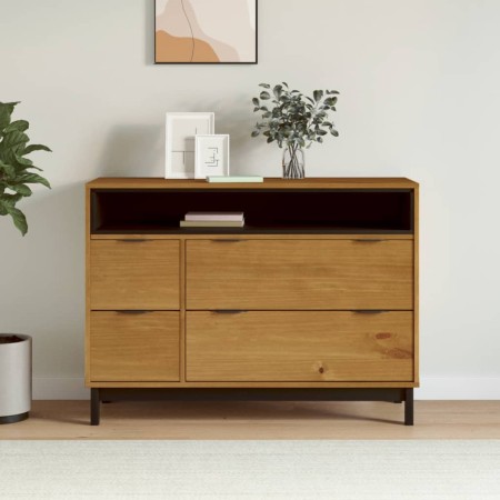 FLAM solid pine wood dresser 110x40x80 cm by , Drawers - Ref: Foro24-376071, Price: 243,36 €, Discount: %