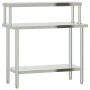 Kitchen work table with stainless steel shelf 110x55x120cm by , Restoration - Ref: Foro24-3208899, Price: 233,42 €, Discount: %