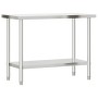 Kitchen work table with stainless steel shelf 110x55x120cm by , Restoration - Ref: Foro24-3208899, Price: 233,42 €, Discount: %