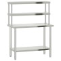 Kitchen work table with stainless steel shelf 110x55x150cm by , Restoration - Ref: Foro24-3208903, Price: 261,49 €, Discount: %