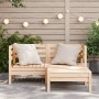 2-Sitzer-Gartensofa mit Fußstütze aus massivem Zirbenholz von , Modulare Sofas für den Außenbereich - Ref: Foro24-838019, Pre...