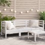 3-seater solid white pine garden sofa by , Modular outdoor sofas - Ref: Foro24-838027, Price: 182,41 €, Discount: %