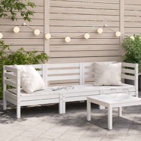 3-seater solid white pine garden sofa by , Modular outdoor sofas - Ref: Foro24-838027, Price: 131,99 €, Discount: %