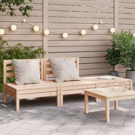 Solid pine wood 3-seater garden sofa by , Modular outdoor sofas - Ref: Foro24-838033, Price: 117,99 €, Discount: %