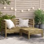 Garden sofa 2-seater with impregnated pine wood footrest by , Modular outdoor sofas - Ref: Foro24-838025, Price: 158,73 €, Di...