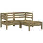 Garden sofa 2-seater with impregnated pine wood footrest by , Modular outdoor sofas - Ref: Foro24-838025, Price: 158,73 €, Di...