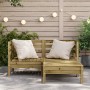 2-Sitzer-Gartensofa mit Fußstütze imprägniertes Zirbenholz von , Modulare Sofas für den Außenbereich - Ref: Foro24-838025, Pr...