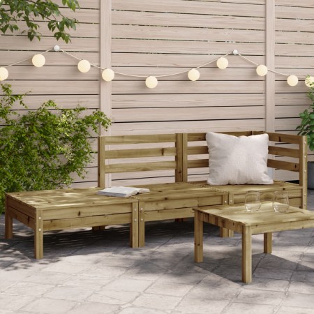 3-Sitzer-Gartensofa aus imprägniertem Kiefernholz von , Modulare Sofas für den Außenbereich - Ref: Foro24-838046, Preis: 134,...