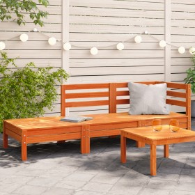 3-Sitzer Gartensofa aus massivem Kiefernholz wachsbraun von , Modulare Sofas für den Außenbereich - Ref: Foro24-838044, Preis...