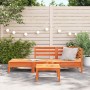 3-seater garden sofa made of solid pine wood in brown wax by , Modular outdoor sofas - Ref: Foro24-838044, Price: 122,32 €, D...