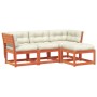 Set muebles jardín 4 pzas con cojines madera pino marrón cera de , Conjuntos de jardín - Ref: Foro24-3216912, Precio: 439,42 ...