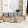 Set Gartensofas mit Kissen 5 Stück synthetisches Rattan beige von , Gartensets - Ref: Foro24-3259861, Preis: 355,53 €, Rabatt: %