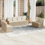 Garden sofa set with beige cushions, 8 pieces, PE rattan. by , Garden sets - Ref: Foro24-3259972, Price: 567,20 €, Discount: %