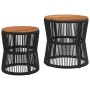 Garten-Beistelltische 2 Stück schwarze Rattan-Holzoberfläche von , Gartentische - Ref: Foro24-366291, Preis: 188,03 €, Rabatt: %