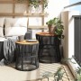 Garten-Beistelltische 2 Stück schwarze Rattan-Holzoberfläche von , Gartentische - Ref: Foro24-366291, Preis: 188,03 €, Rabatt: %