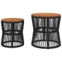 Garten-Beistelltische 2 Stück schwarze Rattan-Holzoberfläche von , Gartentische - Ref: Foro24-366291, Preis: 188,03 €, Rabatt: %