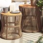 Garten-Beistelltische 2 Stück beige Rattan-Holzoberfläche von , Gartentische - Ref: Foro24-366293, Preis: 193,24 €, Rabatt: %