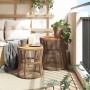 Garten-Beistelltische 2 Stück beige Rattan-Holzoberfläche von , Gartentische - Ref: Foro24-366293, Preis: 193,24 €, Rabatt: %