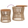 Garden side tables 2 pieces beige rattan wooden surface by , Garden tables - Ref: Foro24-366293, Price: 193,24 €, Discount: %