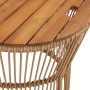 Garden side tables 2 pieces beige rattan wooden surface by , Garden tables - Ref: Foro24-366293, Price: 193,24 €, Discount: %