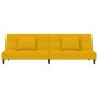 Sofá cama de 2 plazas con dos almohadas terciopelo amarillo de , Sofás - Ref: Foro24-375813, Precio: 227,94 €, Descuento: %