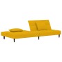 Sofá cama de 2 plazas con dos almohadas terciopelo amarillo de , Sofás - Ref: Foro24-375813, Precio: 227,94 €, Descuento: %