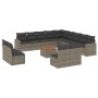 Set mit 14 Gartensofas mit Kissen synthetisches Rattangrau von , Modulare Sofas für den Außenbereich - Ref: Foro24-3224380, P...