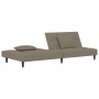 Sofá cama de 2 plazas con dos almohadas terciopelo gris claro de , Sofás - Ref: Foro24-375807, Precio: 229,10 €, Descuento: %