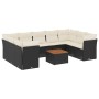 Set de sofás de jardín 10 pzas cojines ratán sintético negro de , Conjuntos de jardín - Ref: Foro24-3223802, Precio: 603,16 €...