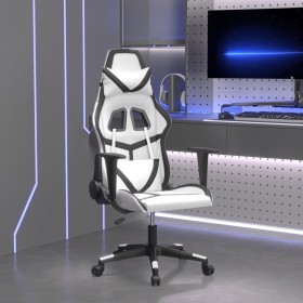 Silla gaming de masaje cuero sintético blanco y negro de , Sillones para videojuegos - Ref: Foro24-345432, Precio: 124,93 €, ...