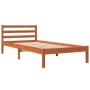 Solid wax brown pine wood bed frame 100x200 cm by , Beds and slatted bases - Ref: Foro24-844143, Price: 57,40 €, Discount: %